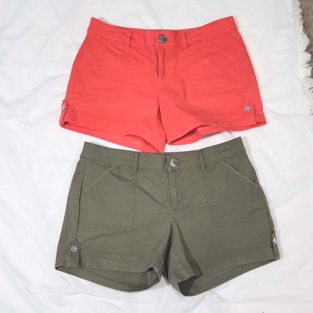 Bundle Of Two Guess 3.1/2" Shorts. Red And Green.… - image 1